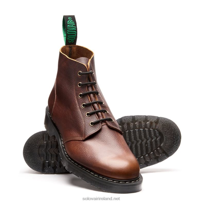 Men Solovair Nut Brown Grain 6 Eye Astronaut Boot 2N2B810