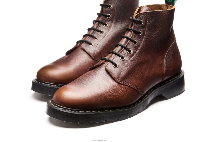 Men Solovair Nut Brown Grain 6 Eye Astronaut Boot 2N2B810