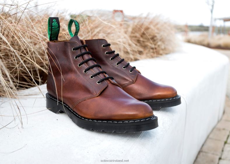 Men Solovair Nut Brown Grain 6 Eye Astronaut Boot 2N2B810