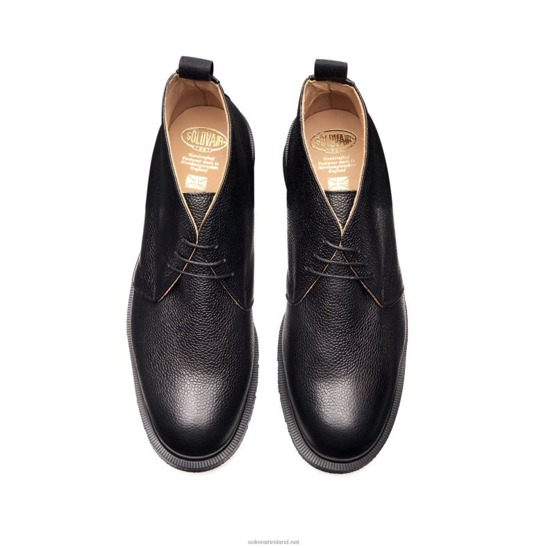 Men Solovair Black Grain Chukka Boot 2N2B829