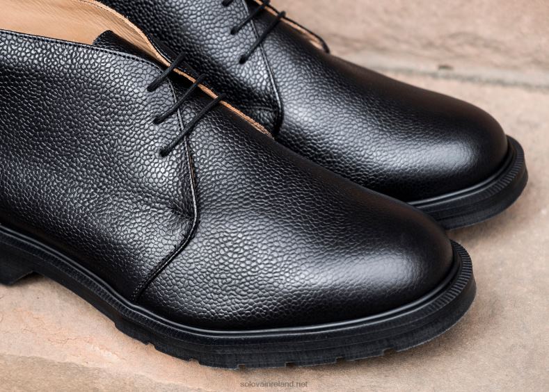 Men Solovair Black Grain Chukka Boot 2N2B829