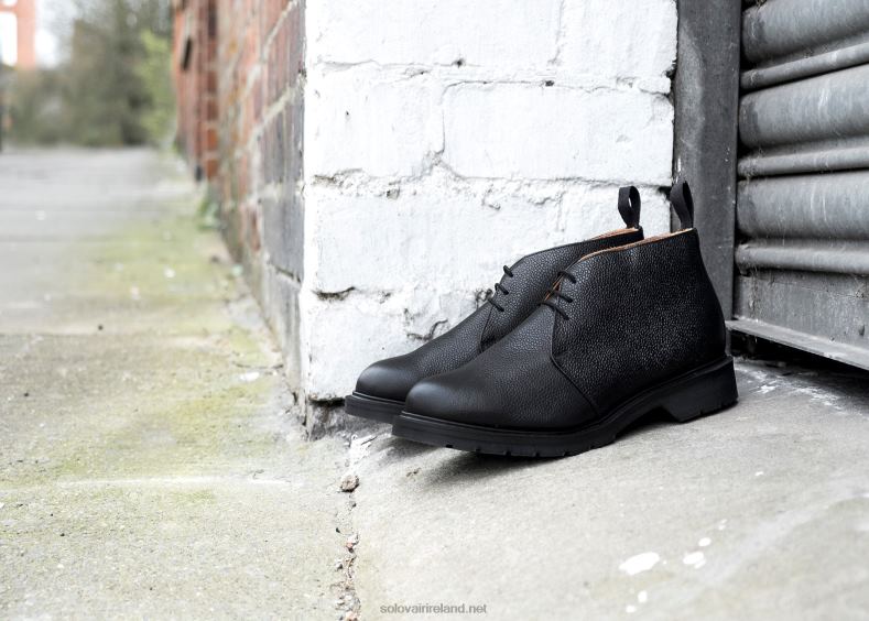 Men Solovair Black Grain Chukka Boot 2N2B829