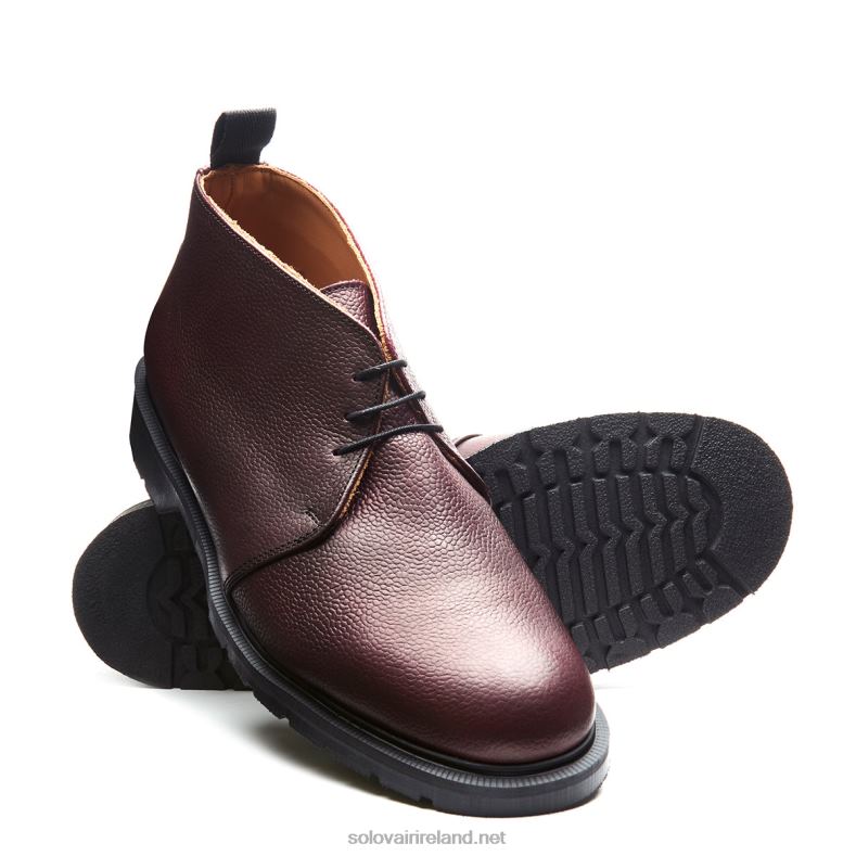 Men Solovair Burgundy Grain 3 Eye Chukka Boot 2N2B826
