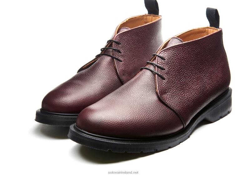 Men Solovair Burgundy Grain 3 Eye Chukka Boot 2N2B826