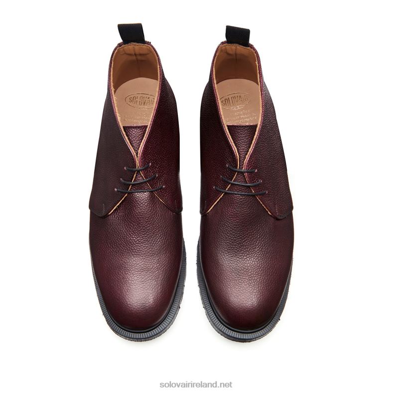 Men Solovair Burgundy Grain 3 Eye Chukka Boot 2N2B826