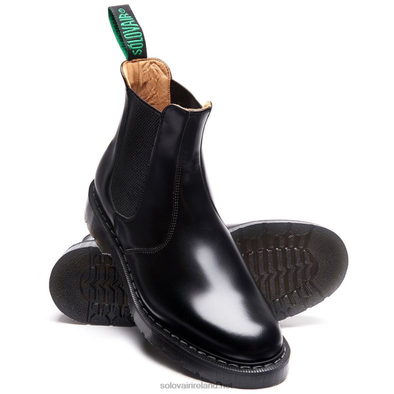 Men Solovair Black Hi-Shine Dealer Boot 2N2B840