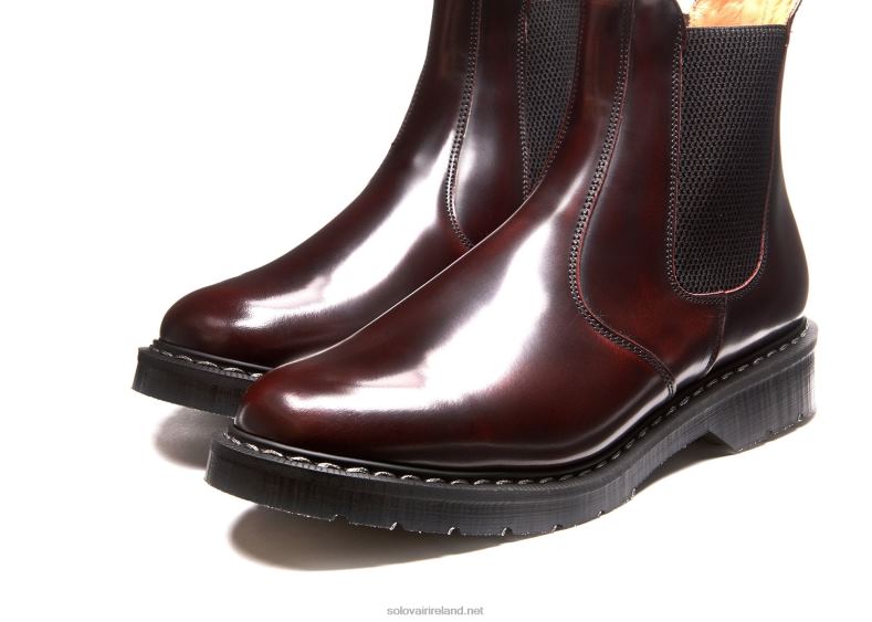 Men Solovair Burgundy Rub-Off Dealer Boot 2N2B843