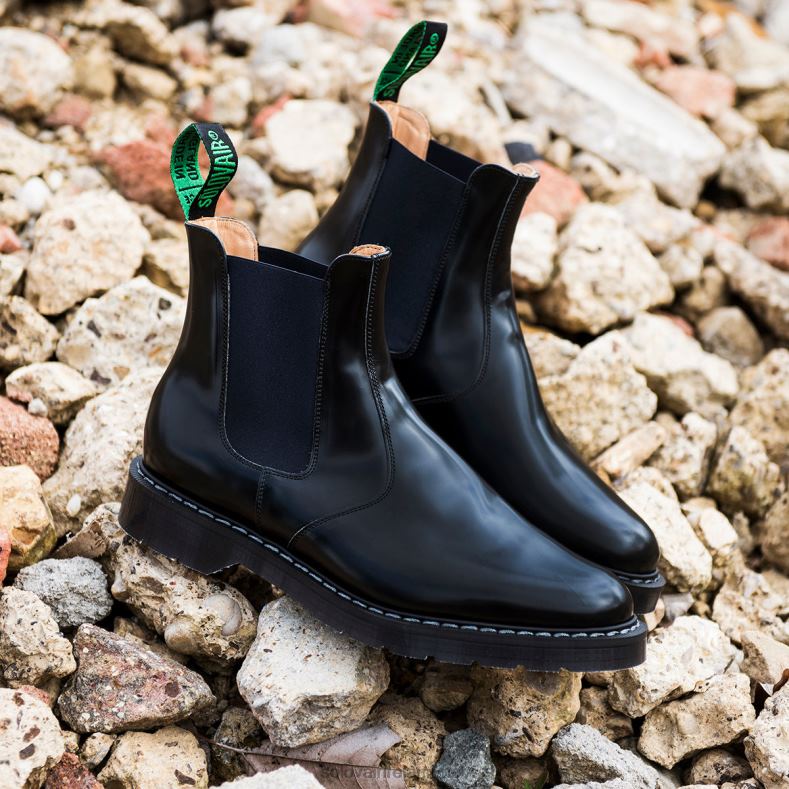 Men Solovair Navy Blue & Black Dealer Boot 2N2B852