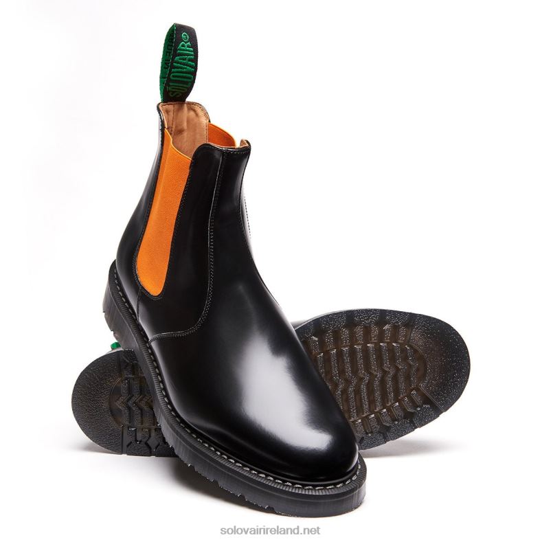 Men Solovair Orange & Black Dealer Boot 2N2B855