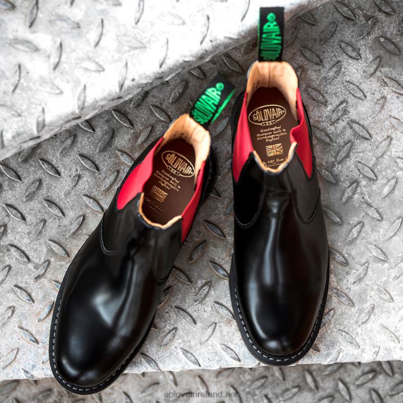 Men Solovair Red & Black Dealer Boot 2N2B853