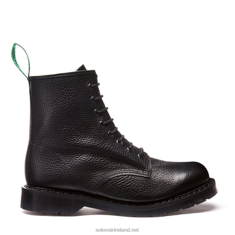 Men Solovair Black Grain 8 Eye Derby Boot 2N2B895