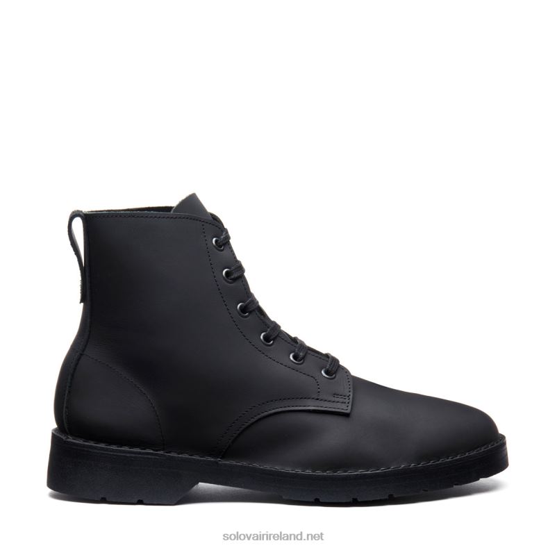 Men Solovair Black Waxy 6 Eye Derby Boot 2N2B888