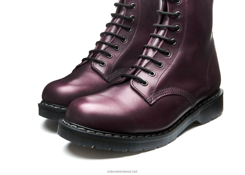 Men Solovair Burgundy Gaucho 8 Eye Derby Boot 2N2B8105