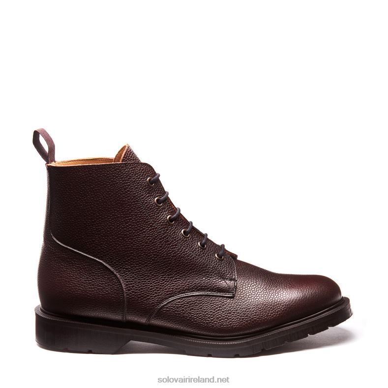 Men Solovair Burgundy Grain 6 Eye Derby Boot 2N2B884