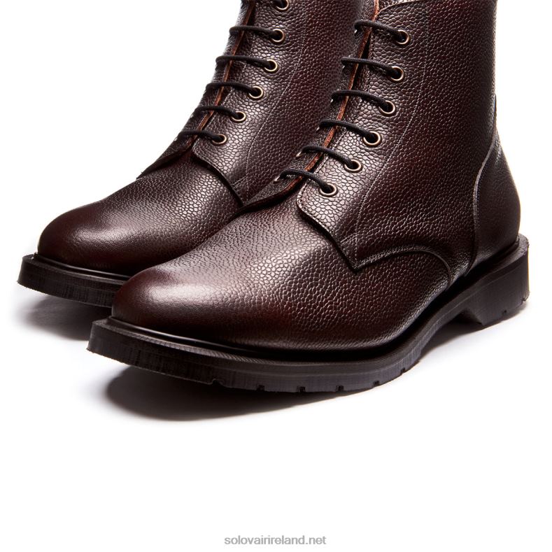 Men Solovair Burgundy Grain 6 Eye Derby Boot 2N2B884