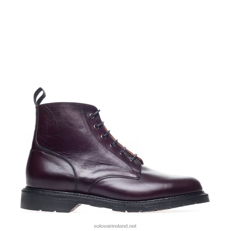 Men Solovair Burgundy Horween 6 Eye Derby Boot 2N2B889