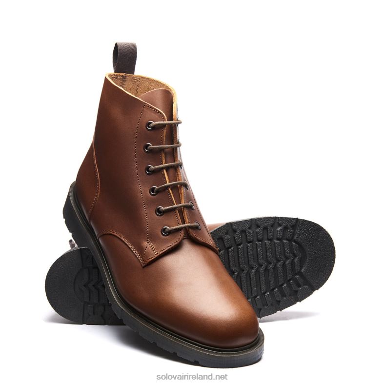 Men Solovair Chestnut 6 Eye Derby Boot 2N2B866