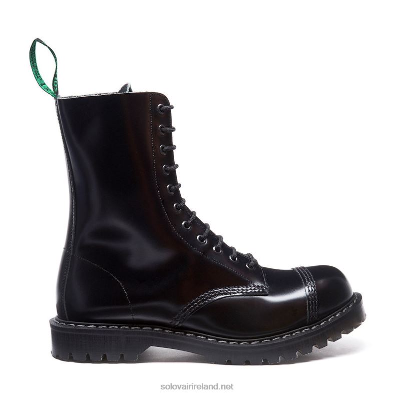 Men Solovair Englander Black 11 Eye Steel Toe Derby Boot 2N2B861