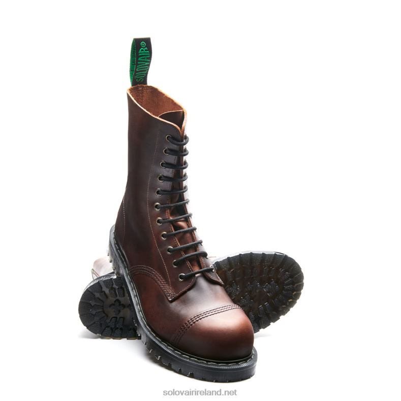 Men Solovair Gaucho Crazy Horse 11 Eye Steel Toe Derby Boot 2N2B867