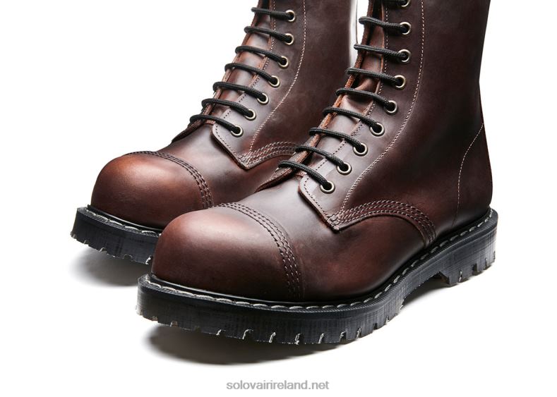 Men Solovair Gaucho Crazy Horse 11 Eye Steel Toe Derby Boot 2N2B867