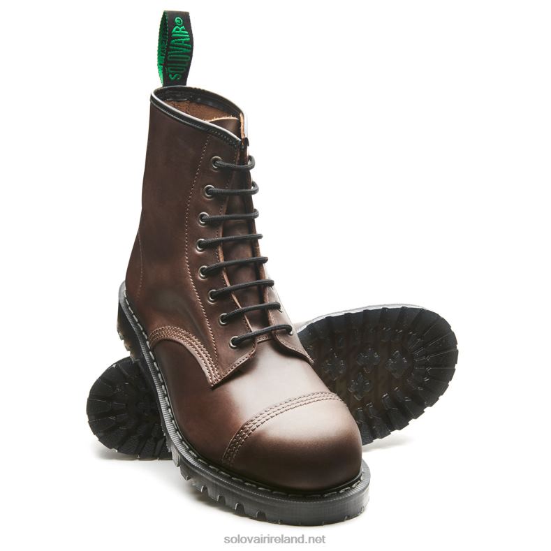 Men Solovair Gaucho Crazy Horse 8 Eye Steel Toe Derby Boot 2N2B8103