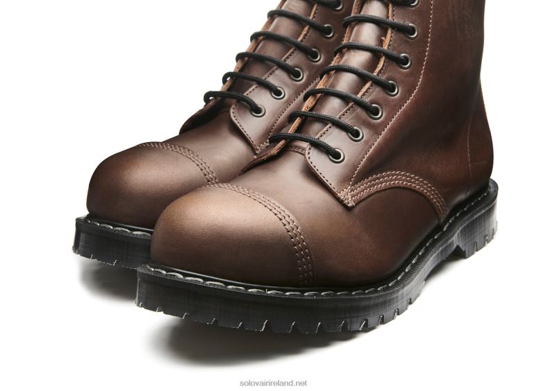 Men Solovair Gaucho Crazy Horse 8 Eye Steel Toe Derby Boot 2N2B8103