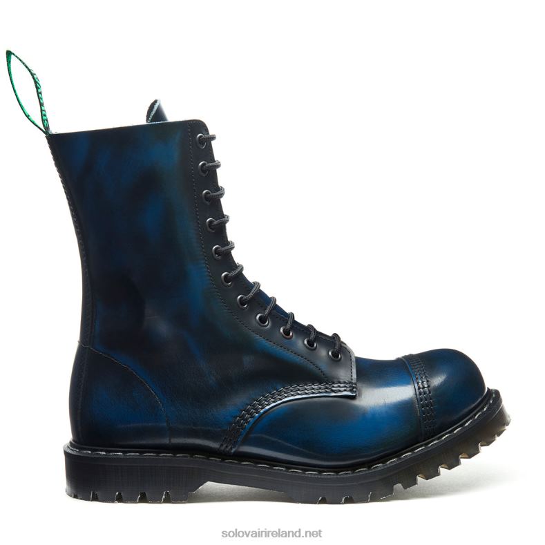 Men Solovair Navy Rub-Off 11 Eye Steel Toe Derby Boot 2N2B8121