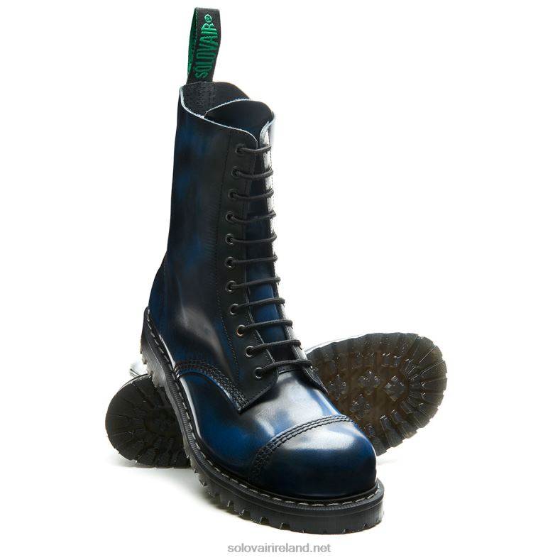 Men Solovair Navy Rub-Off 11 Eye Steel Toe Derby Boot 2N2B8121