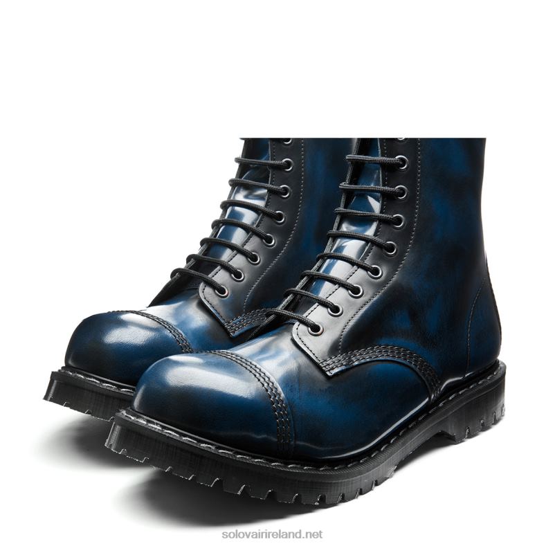 Men Solovair Navy Rub-Off 11 Eye Steel Toe Derby Boot 2N2B8121
