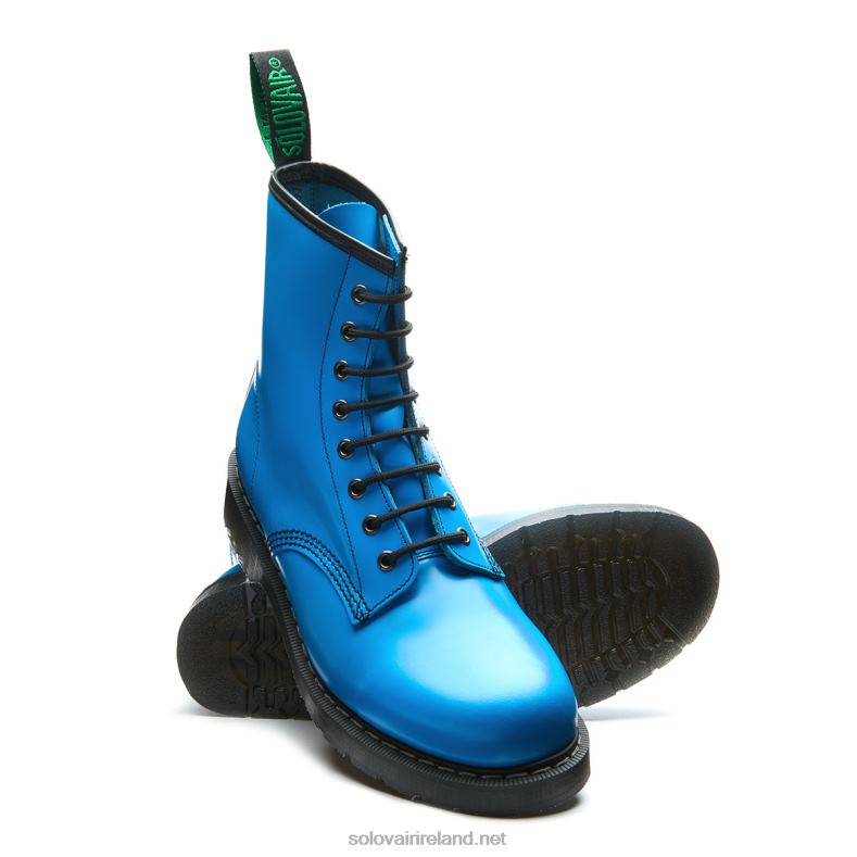 Men Solovair Neon Blue 8 Eye Derby Boot 2N2B8110