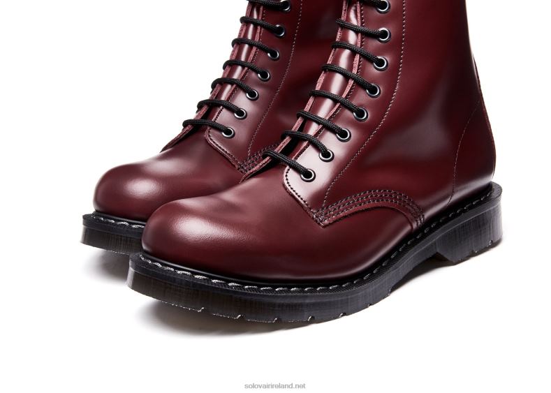 Men Solovair Oxblood Hi-Shine 11 Eye Derby Boot 2N2B8124
