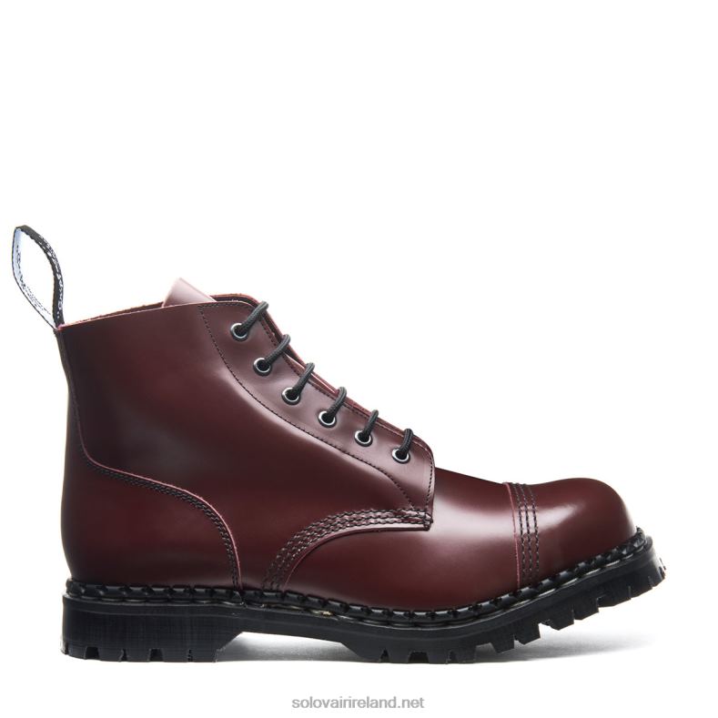 Men Solovair Oxblood Hi-Shine 6 Eye Steel Toe Capped Derby Boot 2N2B881