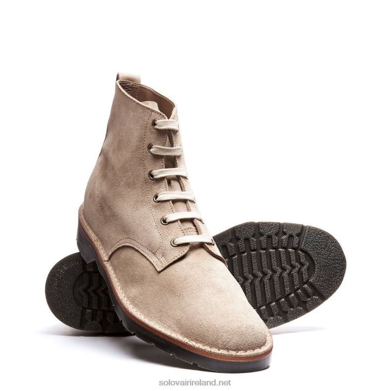 Men Solovair Sand Suede 6 Eye Derby Boot 2N2B893