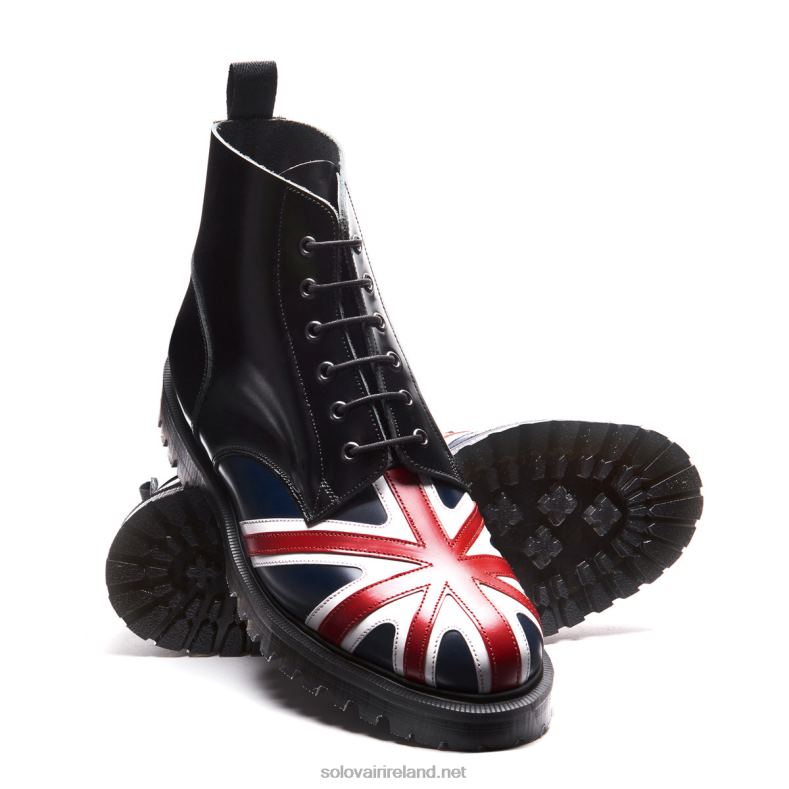 Men Solovair Union Jack 6 Eye Derby Boot 2N2B885