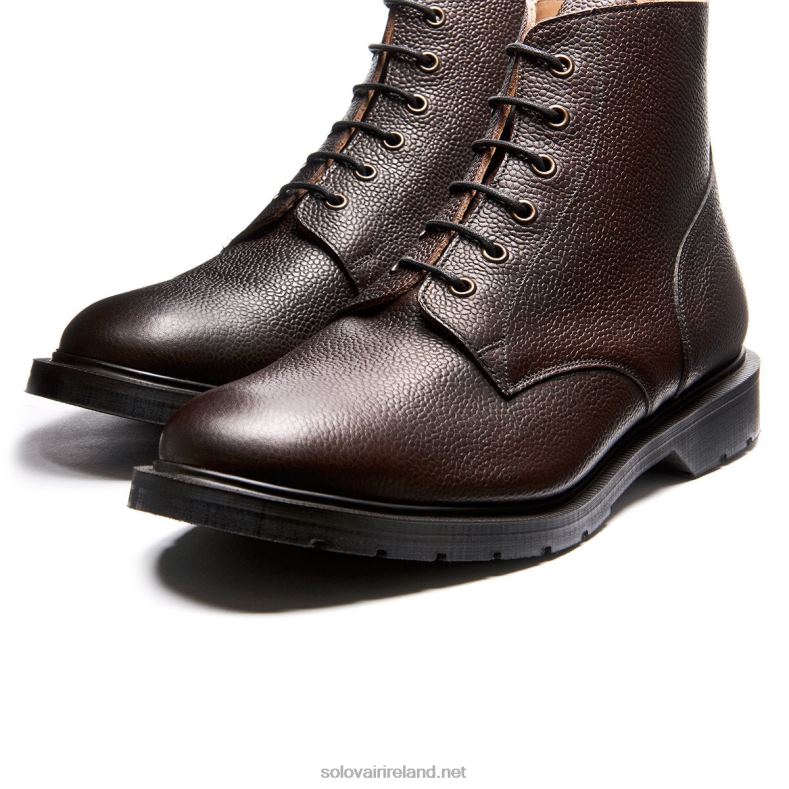 Men Solovair Walnut Grain 6 Eye Derby Boot 2N2B891