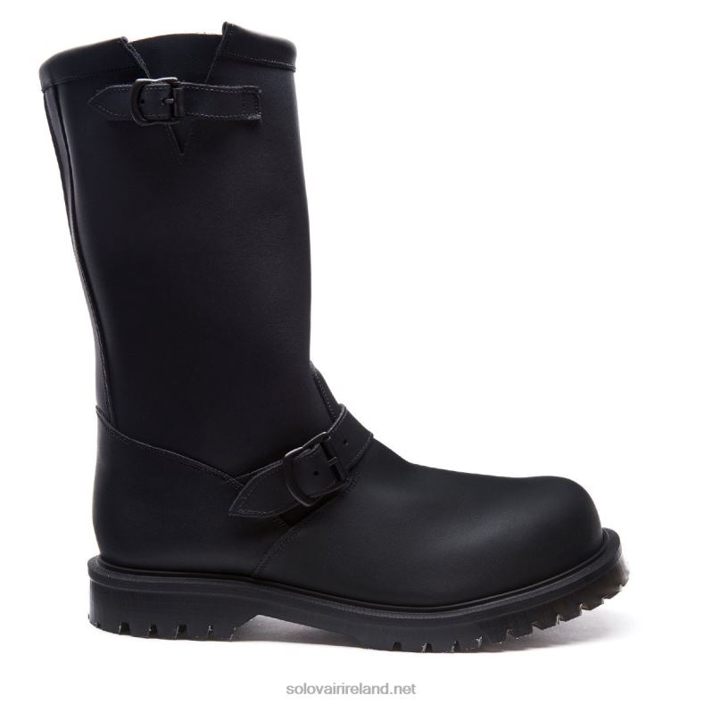 Men Solovair Black Greasy Engineer Boot 2N2B8133
