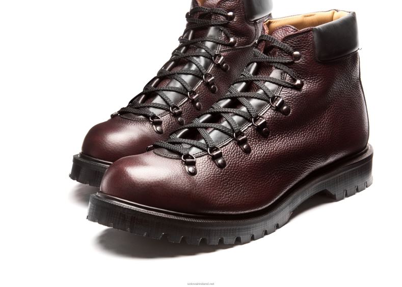 Men Solovair Burgundy Grain Urban Hiker 2N2B8136