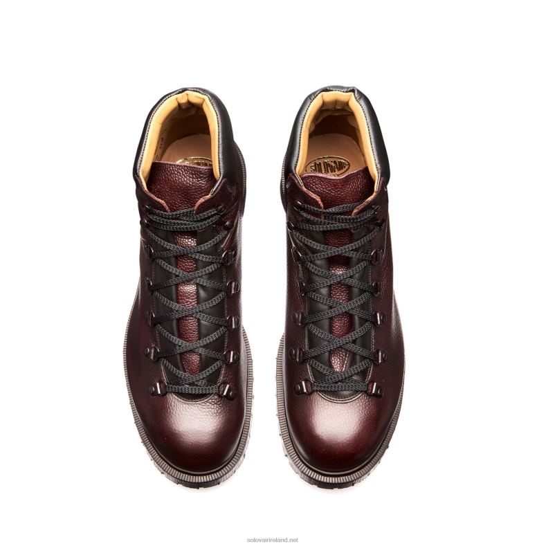 Men Solovair Burgundy Grain Urban Hiker 2N2B8136