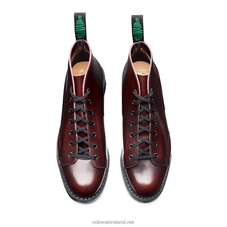 Men Solovair Burgundy Rub-Off Monkey Boot 2N2B8145