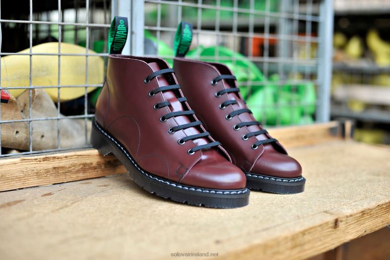 Men Solovair Oxblood Hi-Shine Monkey Boot 2N2B8149