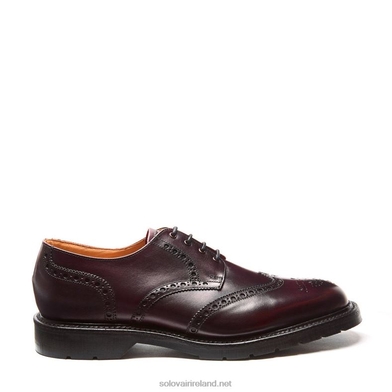 Men Solovair Burgundy 4 Eye Gibson Brogue Shoe 2N2B8171