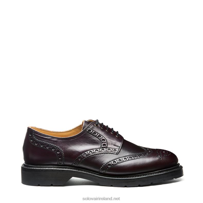 Men Solovair Burgundy Horween 5 Eye Gibson Brogue Shoe 2N2B8166