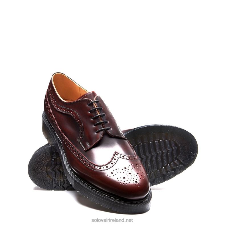 Men Solovair Burgundy Rub-Off American Brogue Shoe 2N2B8170