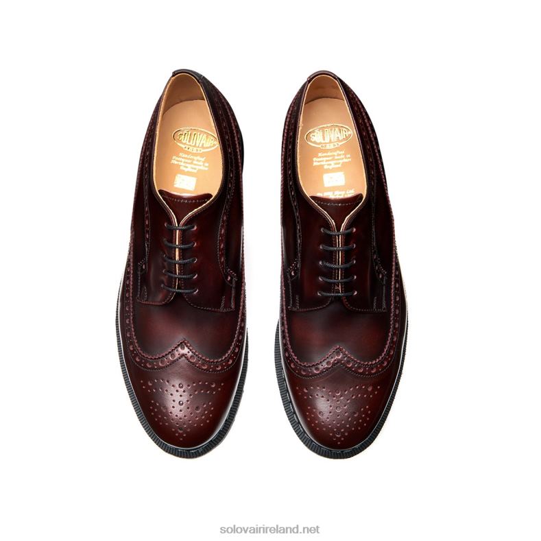 Men Solovair Burgundy Rub-Off American Brogue Shoe 2N2B8170