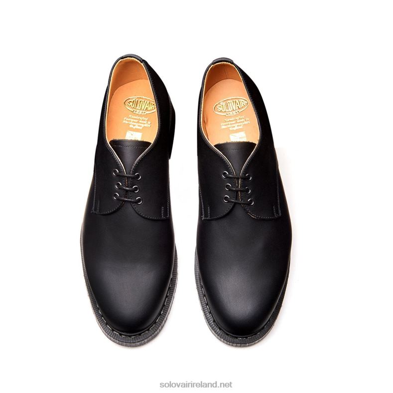 Men Solovair Black Greasy Gibson Shoe 2N2B8176