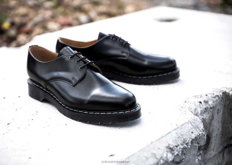 Men Solovair Black Hi-Shine Gibson Shoe 2N2B8175