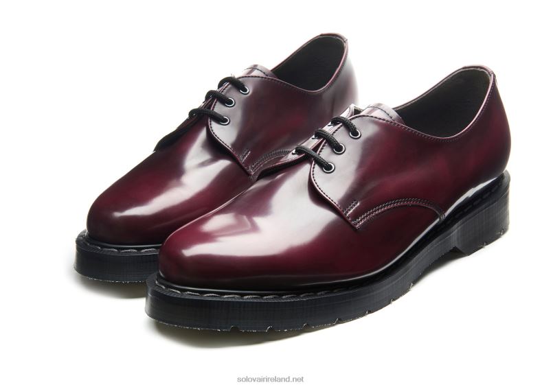 Men Solovair Cherry Red Rub-Off Vegan Gibson Shoe 2N2B8190