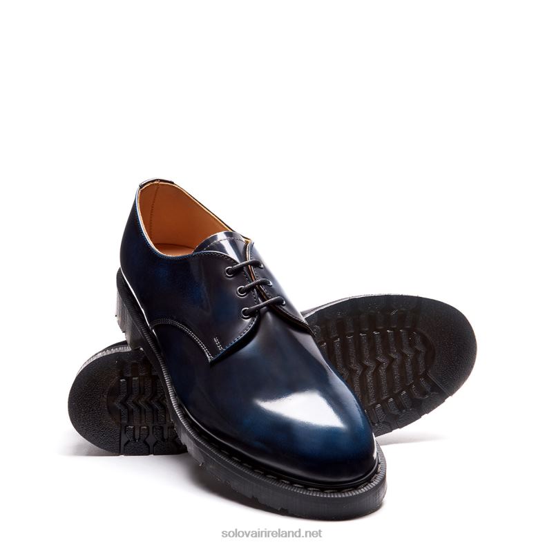 Men Solovair Navy Blue Rub-Off 3 Eye Gibson Shoe 2N2B8178