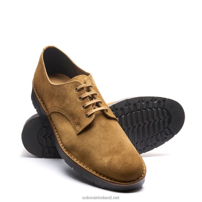 Men Solovair Tan Suede 4 Eye Gibson Shoe 2N2B8198