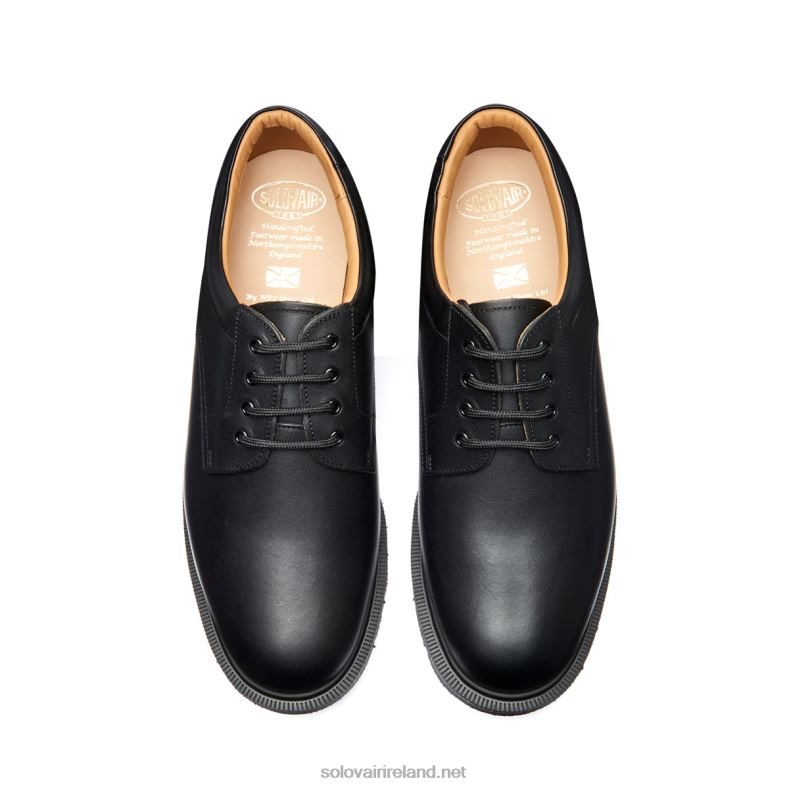 Men Solovair The Postman Black 4 Eye Gibson Shoe 2N2B8181